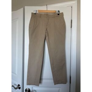 Eddie Bauer Legendwash Stretch Khaki Pants Womens P6 Boyfriend‎ Midrise Slim Tan